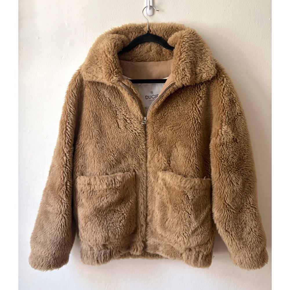 Ducie London 100% Sheepskin Shearling Teddy Fur Jacket Size Small